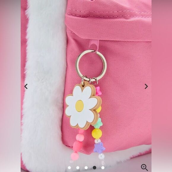 Sanrio Hello Kitty Kawaii Fuzzy full size backpack bag adjustable straps main image 3